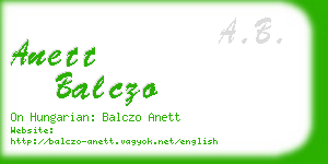 anett balczo business card